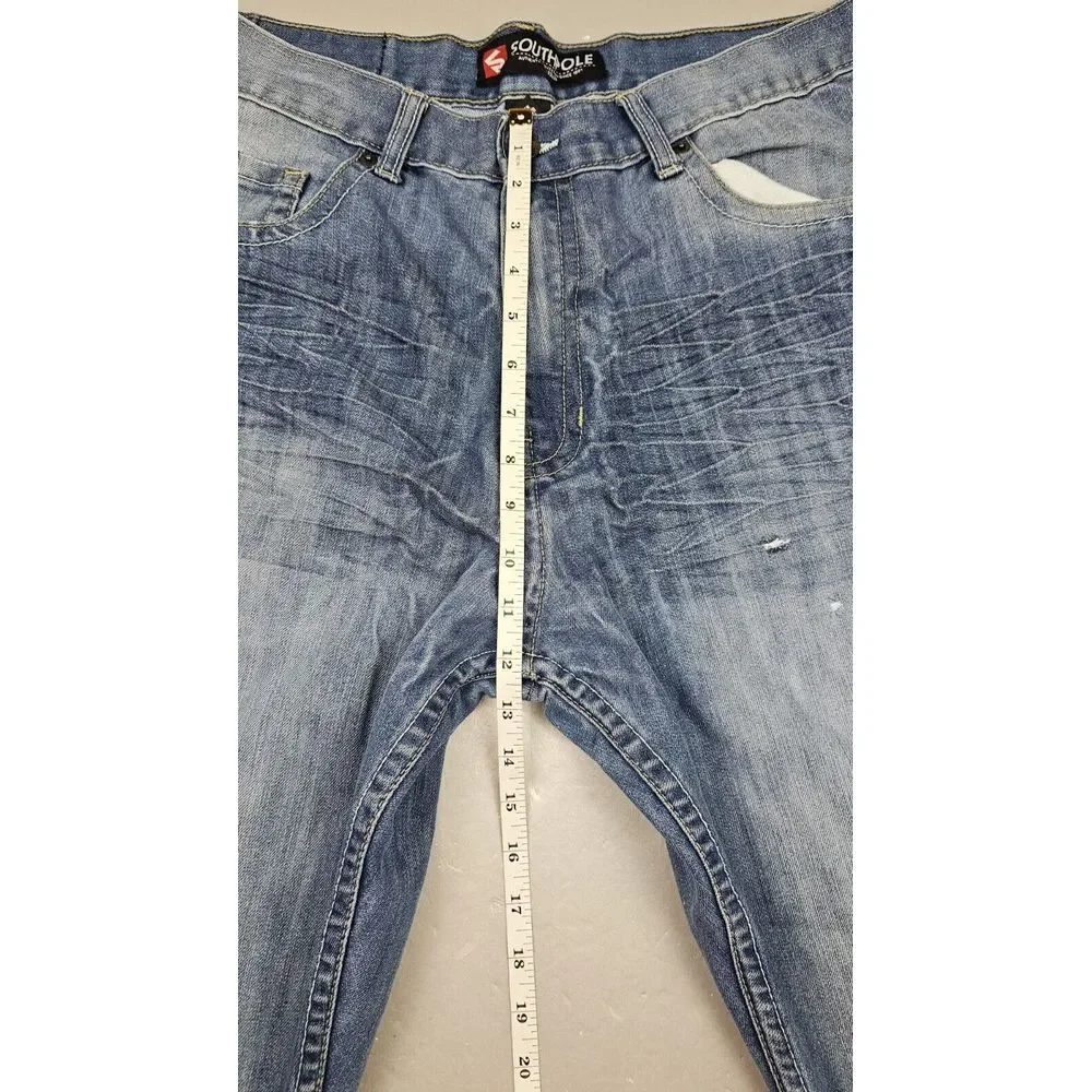Southpole Jeans Mens 36x33. Y2k Hip-Hop‎ Blue Straight Leg Denim.